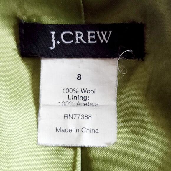 J CREW wool banded waist blazer black textured classic career suit jacket Size 8 - Picture 5 of 5